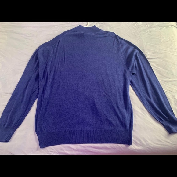 Men’s fall silk JOS.A.Bank preppy mock long sleeve sweater 💯silk airy & light - Picture 5 of 6